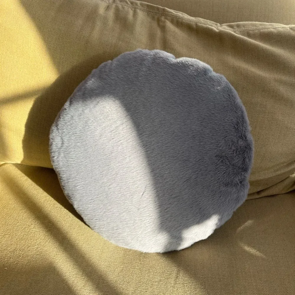 Anthropologie Midge Faux Fur Round Pillow